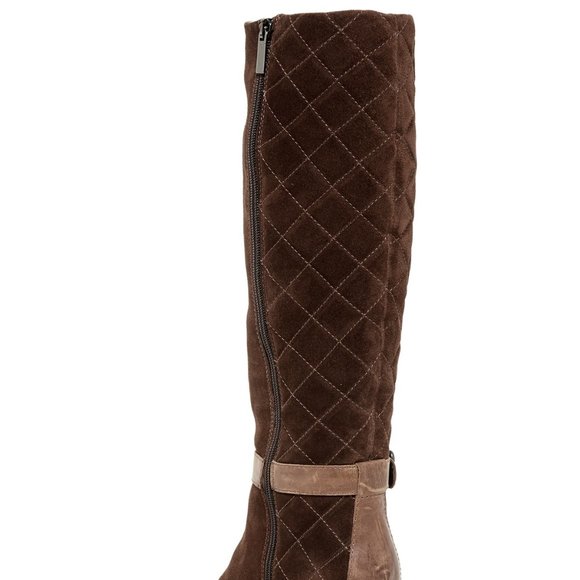 Aquatalia Italy New Tall Weatherproof Wedge Boot NIB Suede Leather Women's πHP - Picture 7 of 16